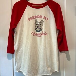 Bobs red and white baseball tee